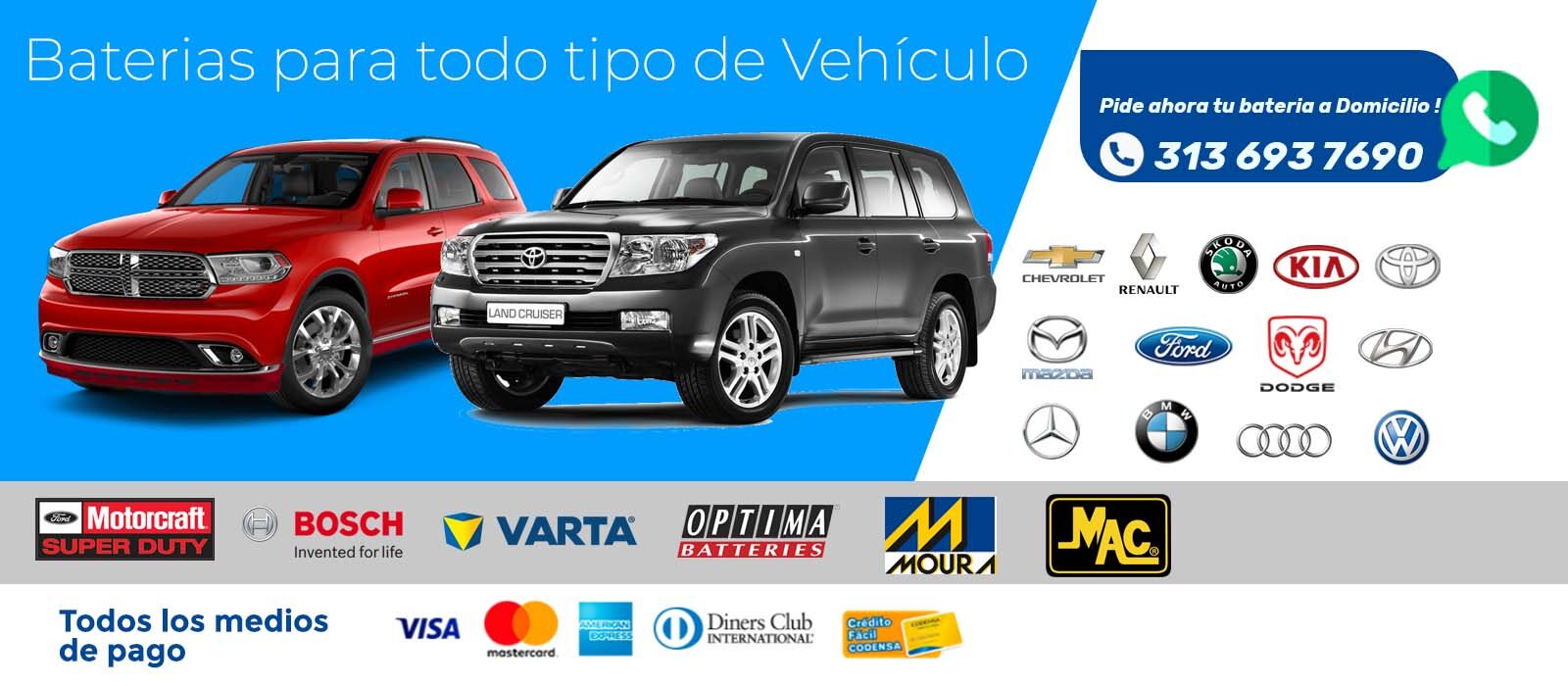Baterias para todos los Vehículos